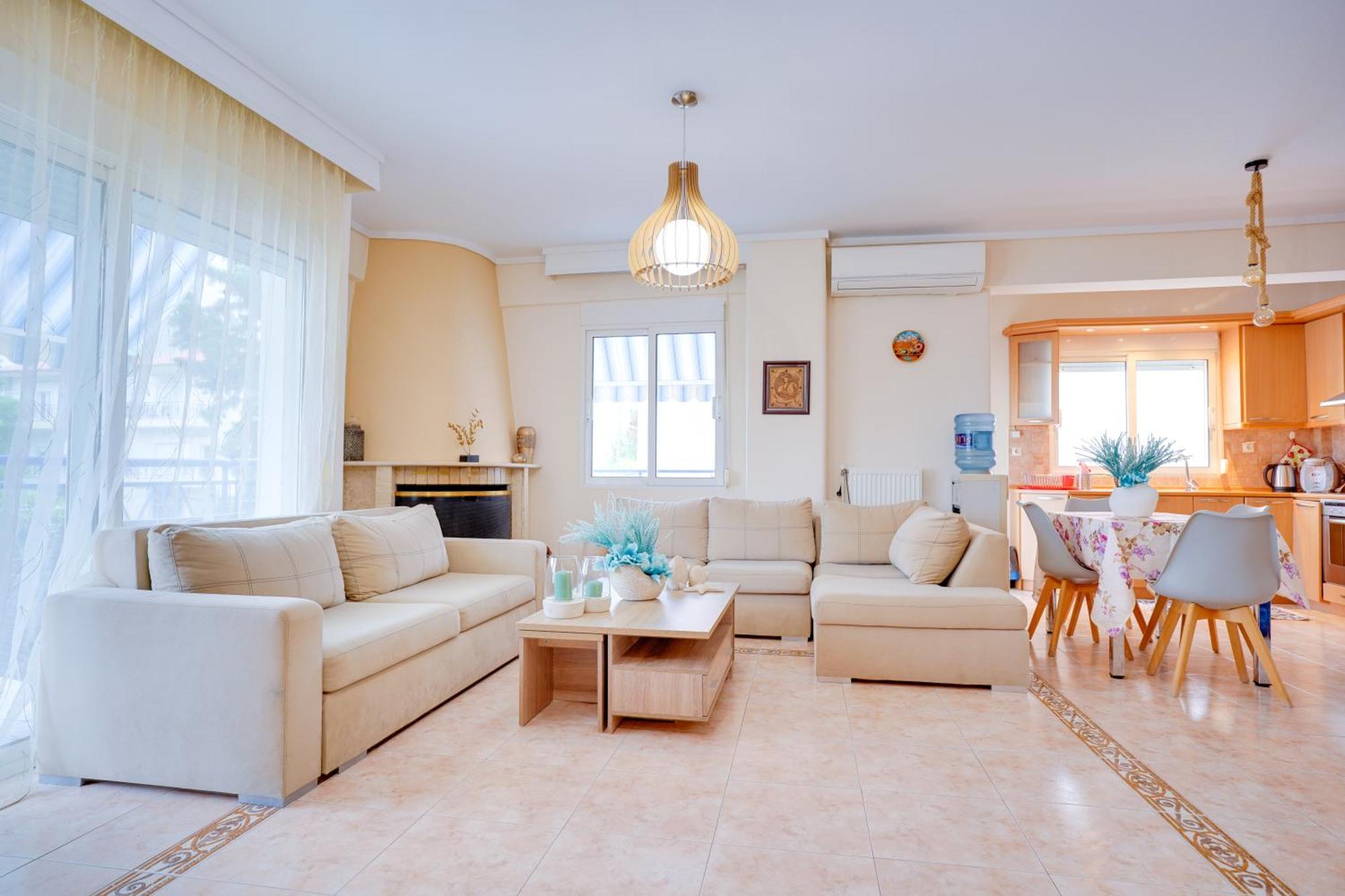 Lovely And Sunny Apartament 300M From Beach!! Peraia  Ngoại thất bức ảnh
